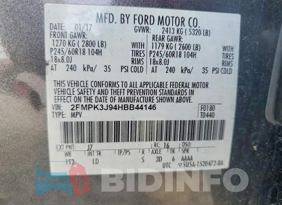 2FMPK3J94HBB44146 Photo# 13