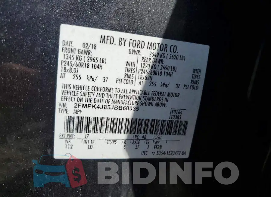 2FMPK4J85JBB60035 Photo# 14