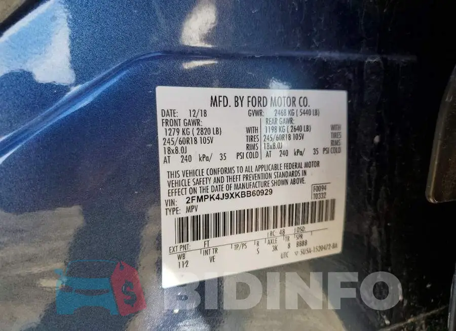 2FMPK4J9XKBB60929 Photo# 13