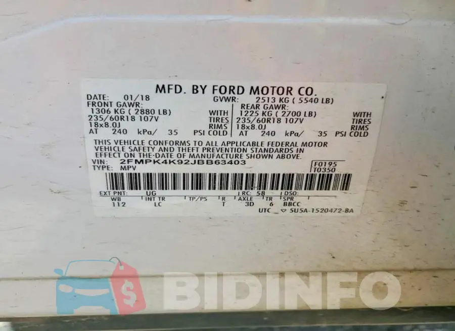2FMPK4K92JBB63403 Photo# 13
