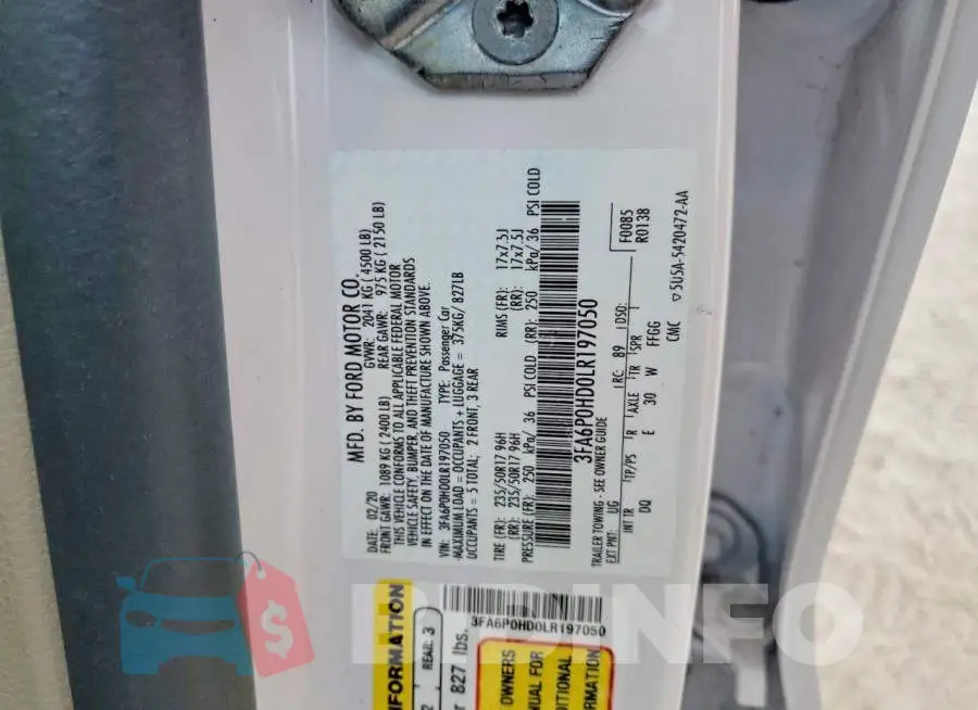 3FA6P0HD0LR197050 Photo# 12
