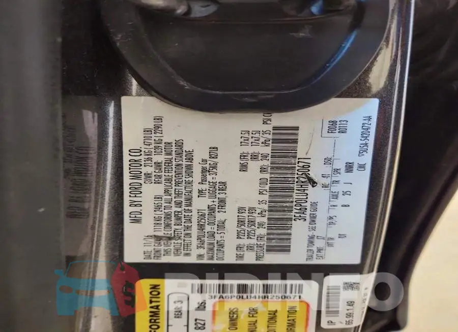 3FA6P0LU4HR250671 Photo# 12