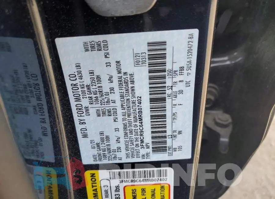 3FMCR9C64MRB07402 Photo# 13