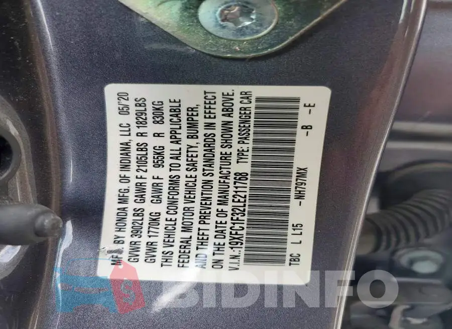 19XFC1F32LE211768 Photo# 12