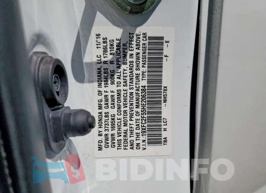 19XFC2F55HE206384 Photo# 12