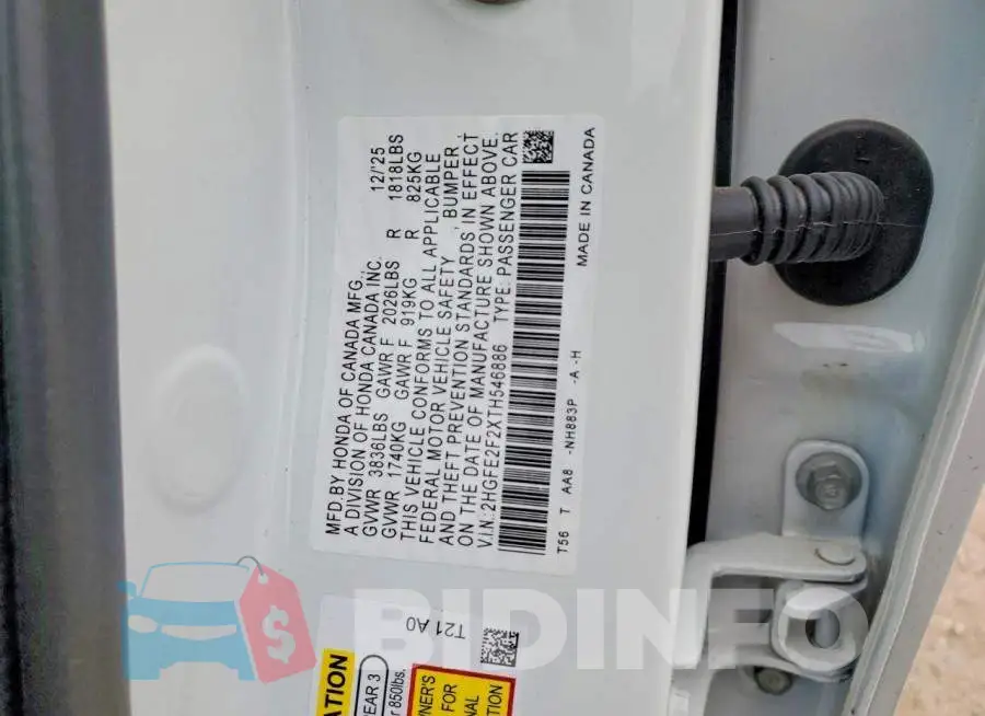 2HGFE2F2XTH546886 Photo# 12
