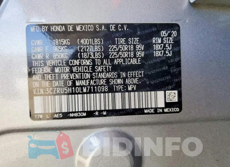 3CZRU5H10LM711098 Photo# 13