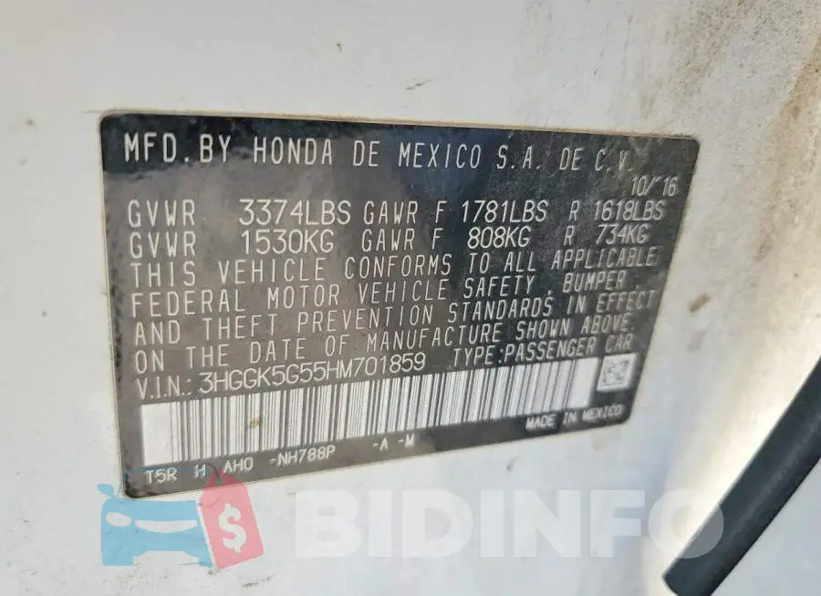 3HGGK5G55HM701859 Photo# 13