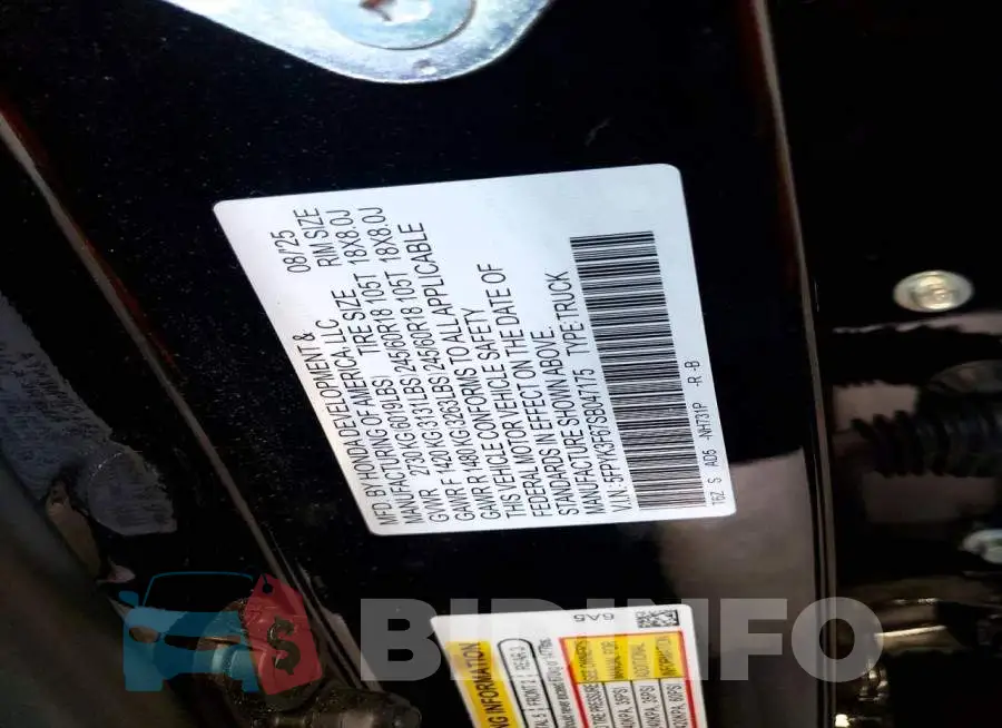 5FPYK3F67SB047175 Photo# 12