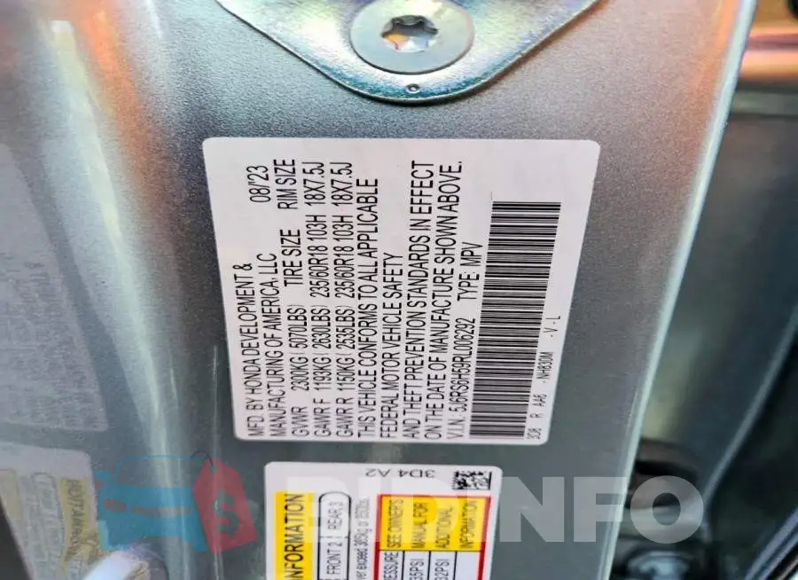 5J6RS6H59RL006292 Photo# 13