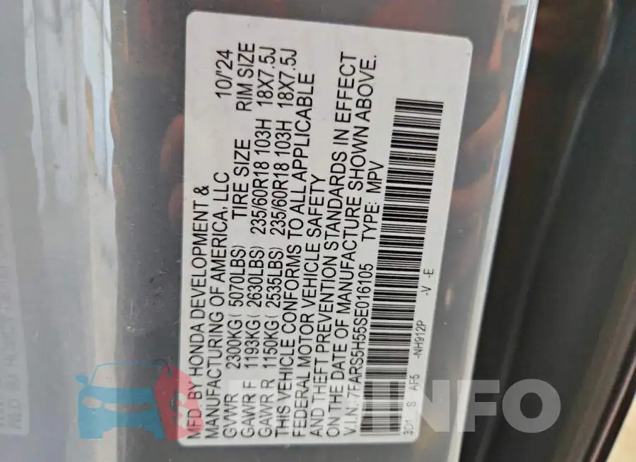 7FARS5H55SE016105 Photo# 14