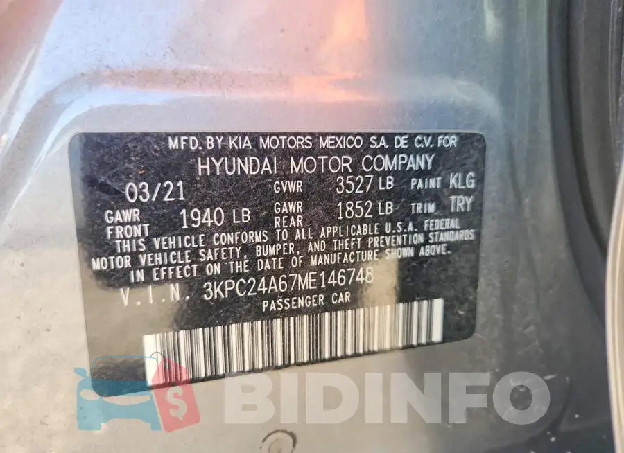 3KPC24A67ME146748 Photo# 12