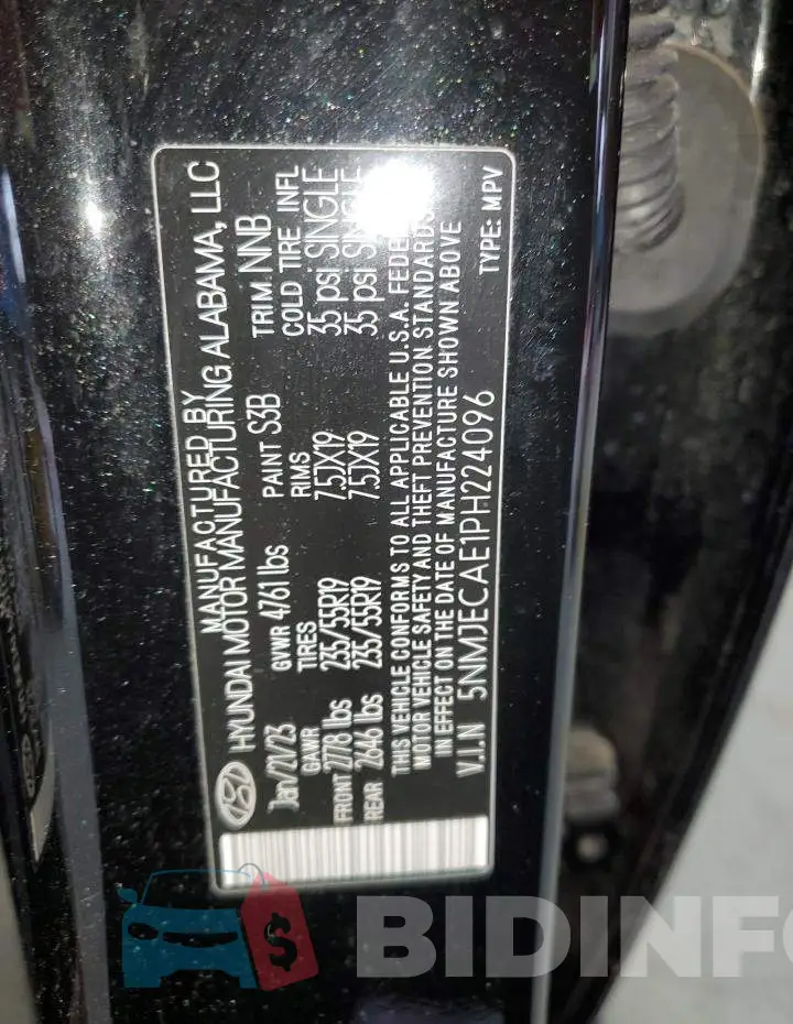 5NMJECAE1PH224096 Photo# 13