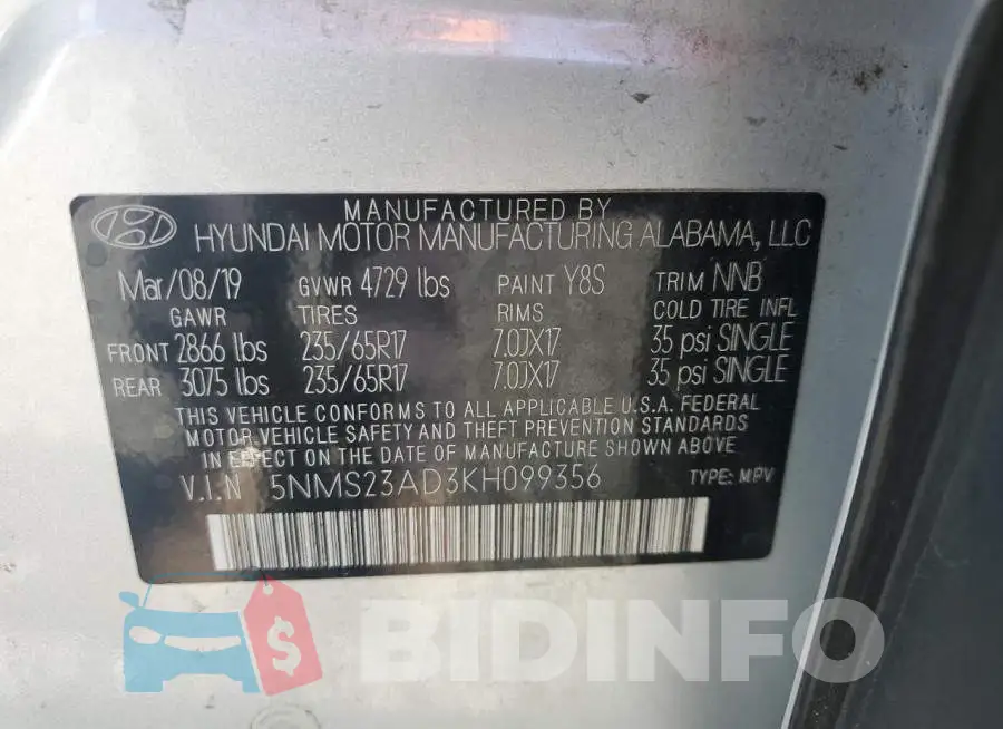 5NMS23AD3KH099356 Photo# 14