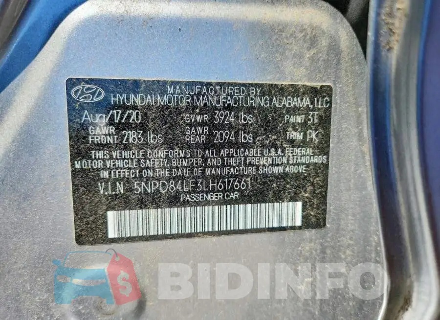 5NPD84LF3LH617661 Photo# 12