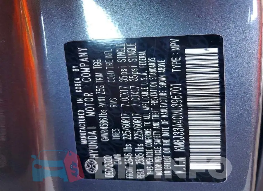KM8J33A40MU396701 Photo# 13