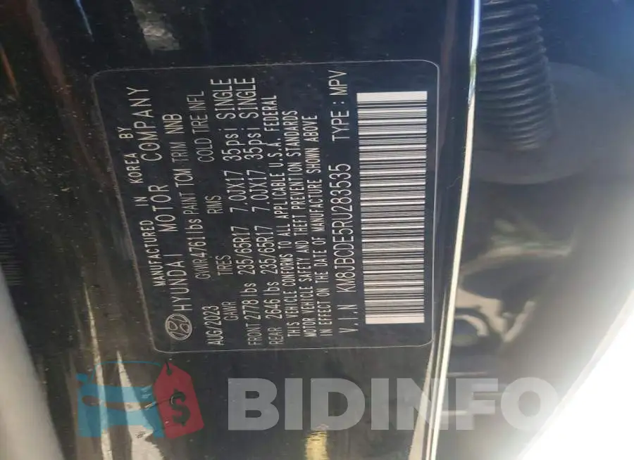 KM8JBCDE5RU283535 Photo# 13