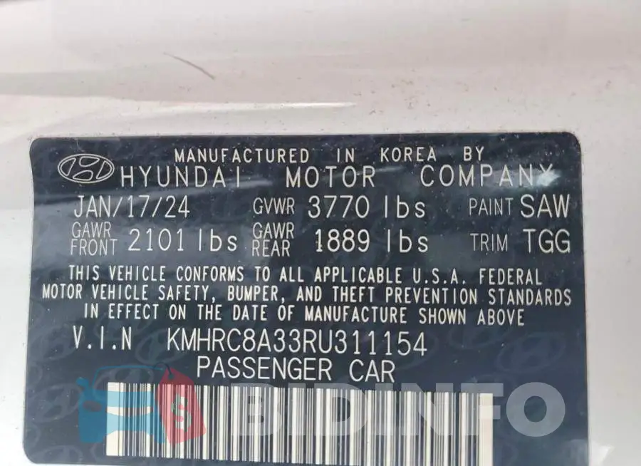 KMHRC8A33RU311154 Photo# 13