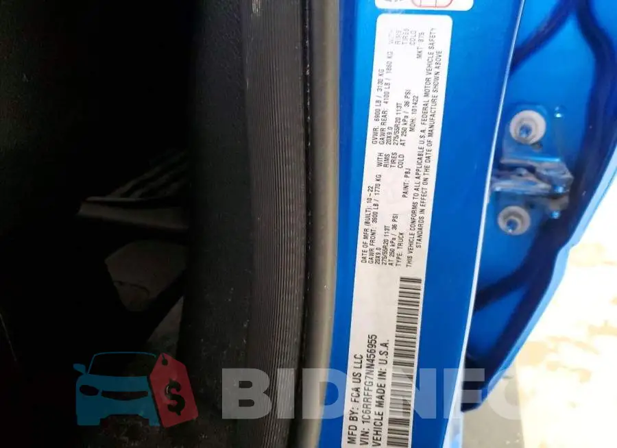 1C6RRFFG7NN456955 Photo# 13