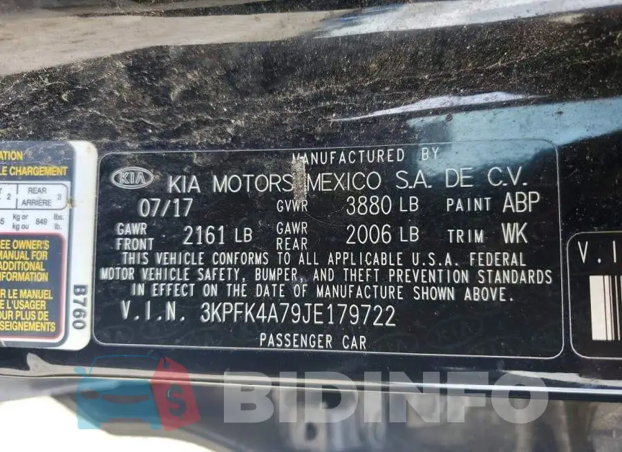 3KPFK4A79JE179722 Photo# 12