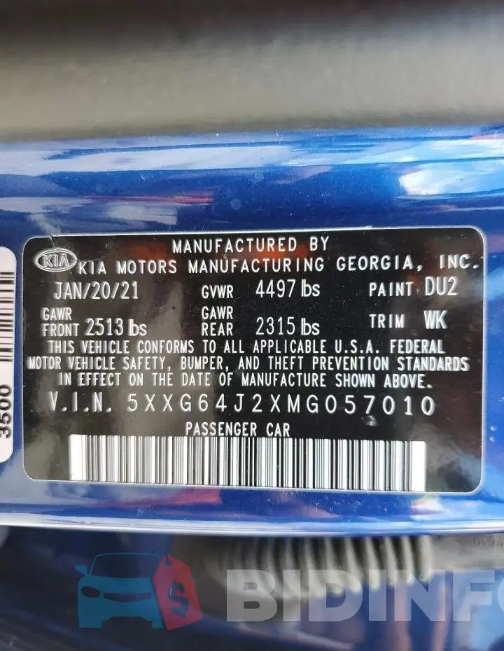5XXG64J2XMG057010 Photo# 13