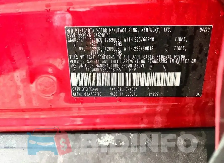 4T3D6RFV5PU116145 Photo# 12