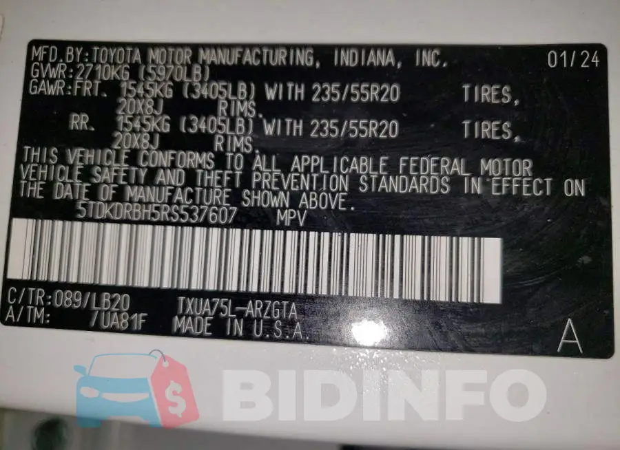 5TDKDRBH5RS537607 Photo# 13