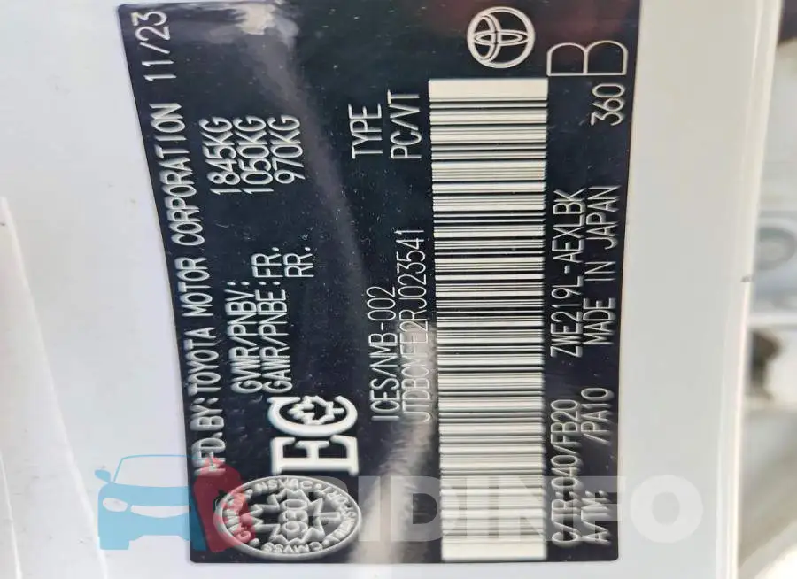 JTDBCMFE2RJ023541 Photo# 13