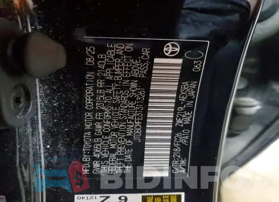 JTDBCMFE3T3113261 Photo# 12