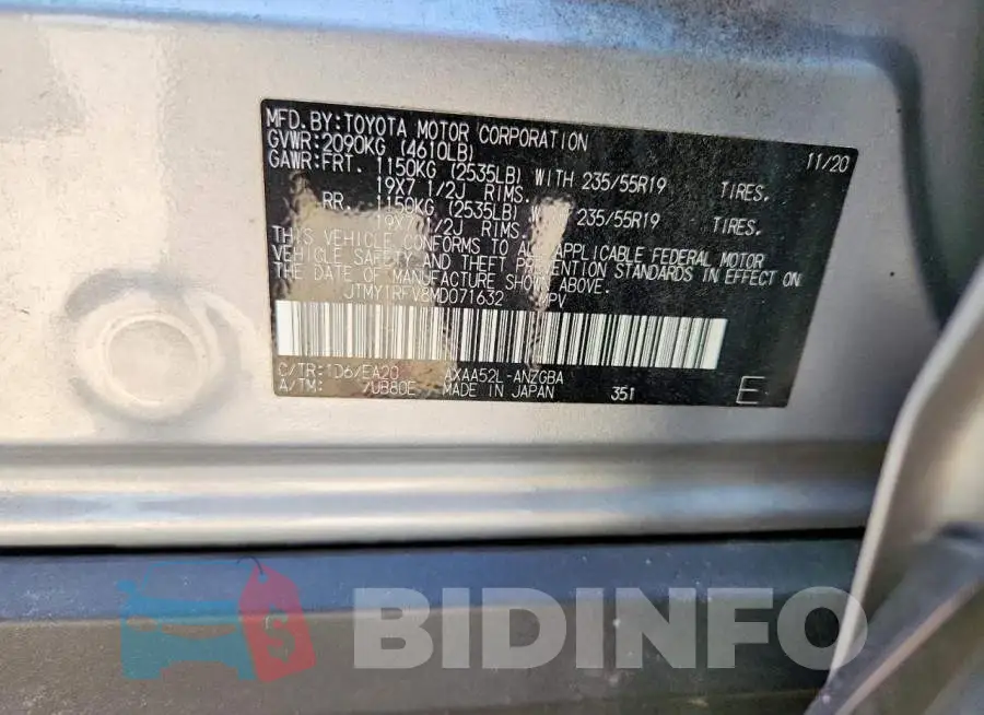 JTMY1RFV8MD071632 Photo# 13