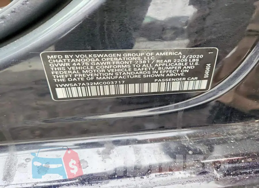 1VWSA7A32MC003717 Photo# 12