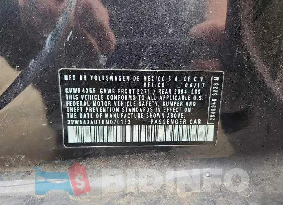 3VW547AU1HM070133 Photo# 12