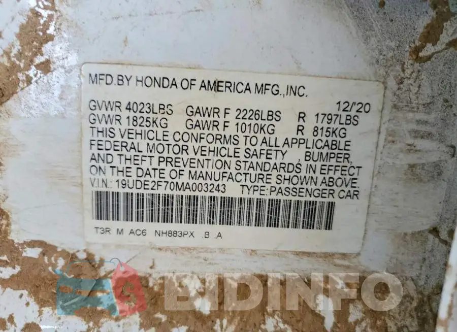 19UDE2F70MA003243 Photo# 12