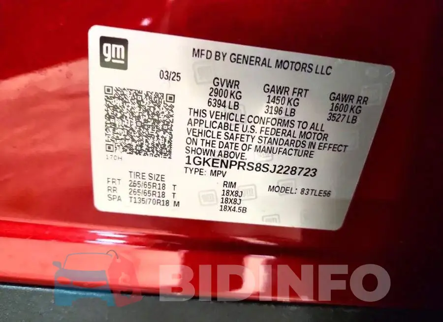 1GKENPRS8SJ228723 Photo# 14