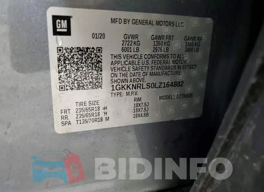 1GKKNRLS0LZ164882 Photo# 13