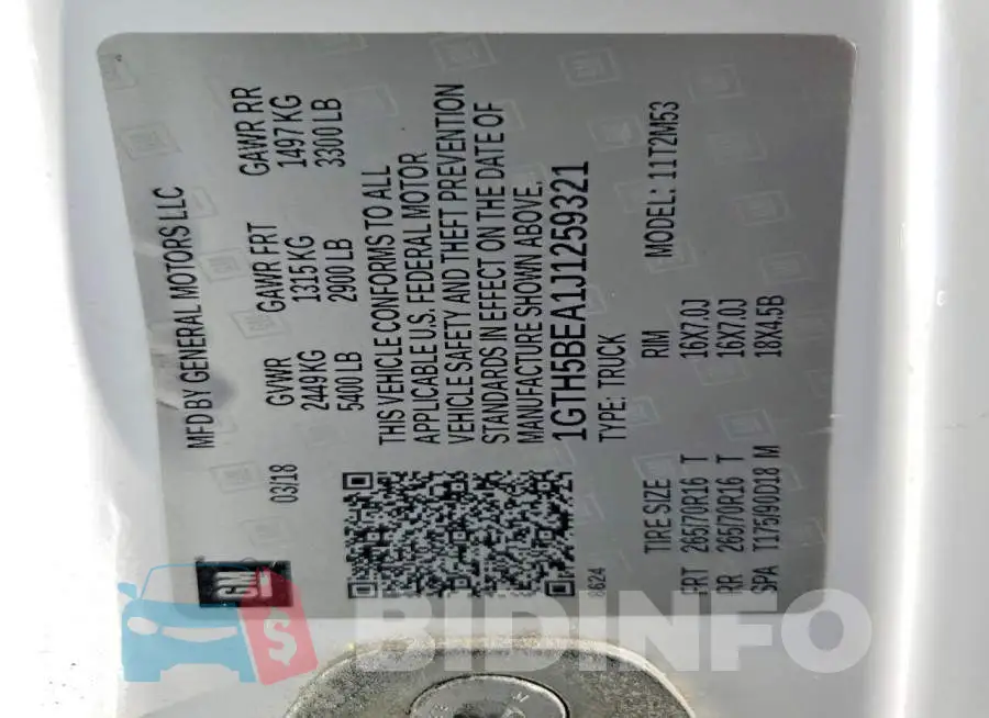 1GTH5BEA1J1259321 Photo# 12