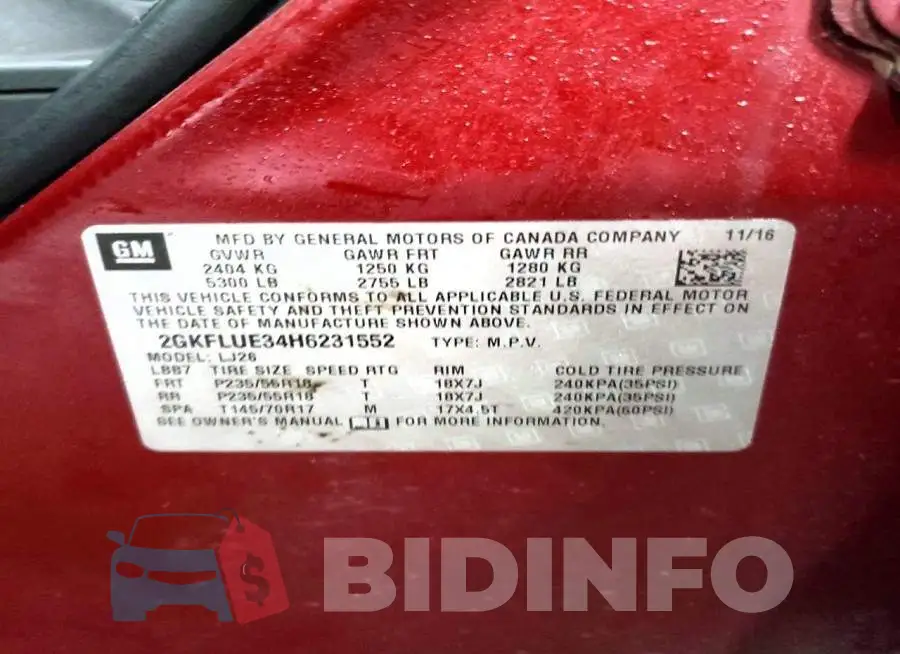2GKFLUE34H6231552 Photo# 14