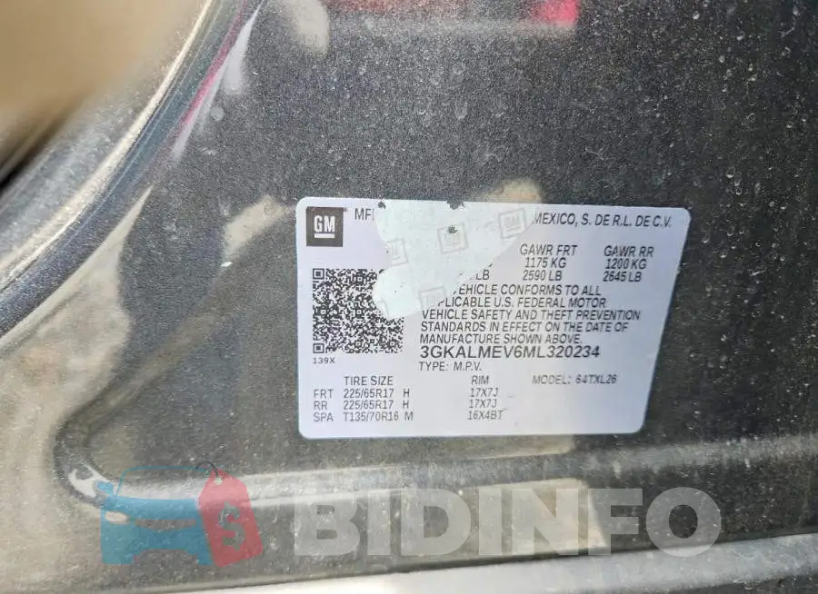 3GKALMEV6ML320234 Photo# 13