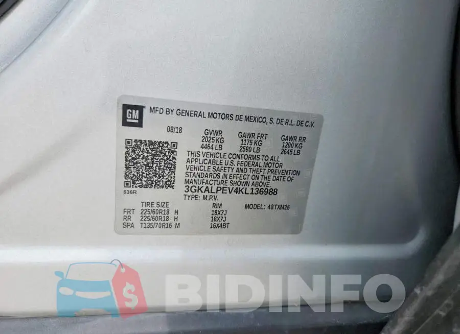 3GKALPEV4KL136988 Photo# 13