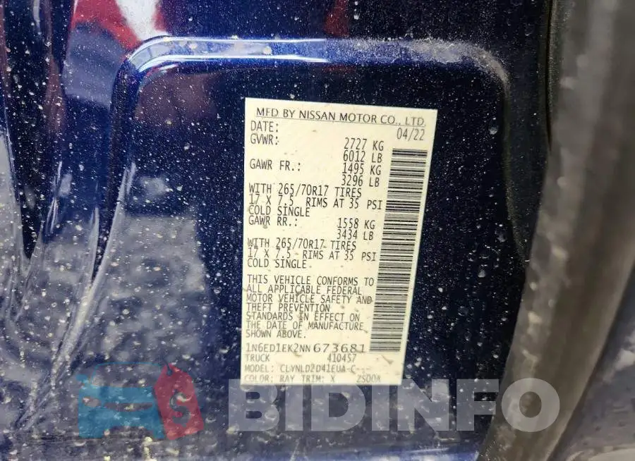 1N6ED1EK2NN673681 Photo# 13