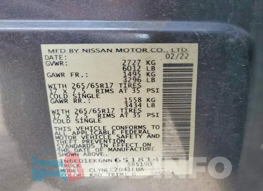 1N6ED1EK6NN651814 Photo# 12