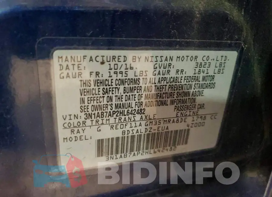 3N1AB7AP2HL642482 Photo# 13