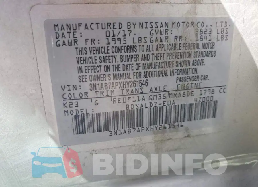 3N1AB7APXHY261546 Photo# 13