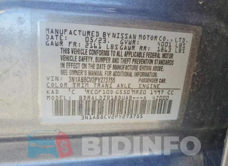 3N1AB8CV2PY273755 Photo# 12
