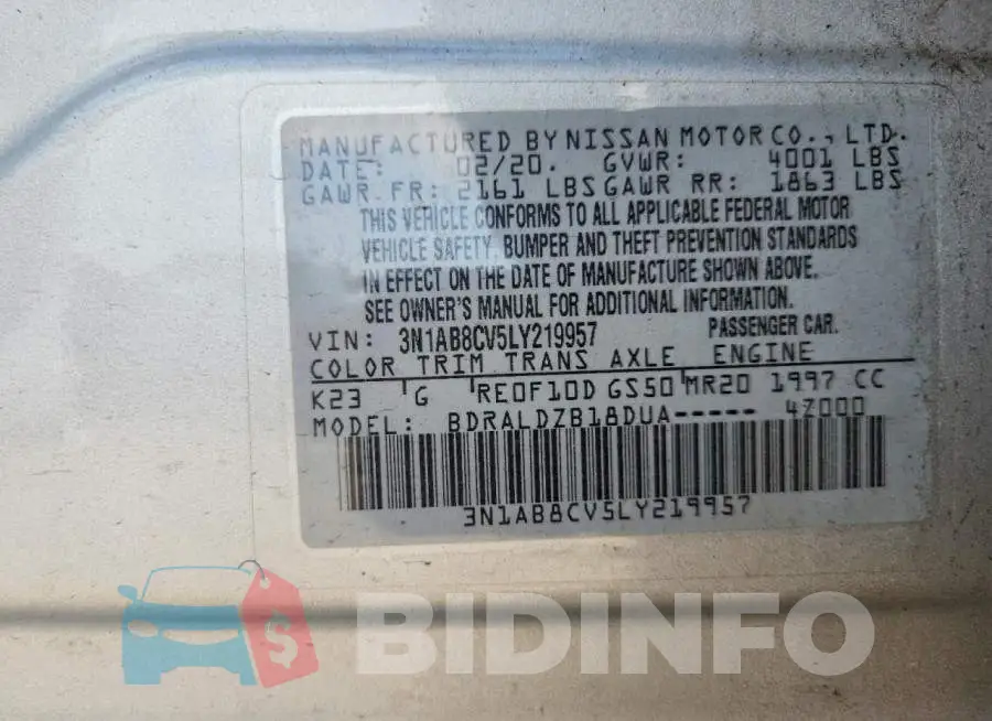 3N1AB8CV5LY219957 Photo# 12