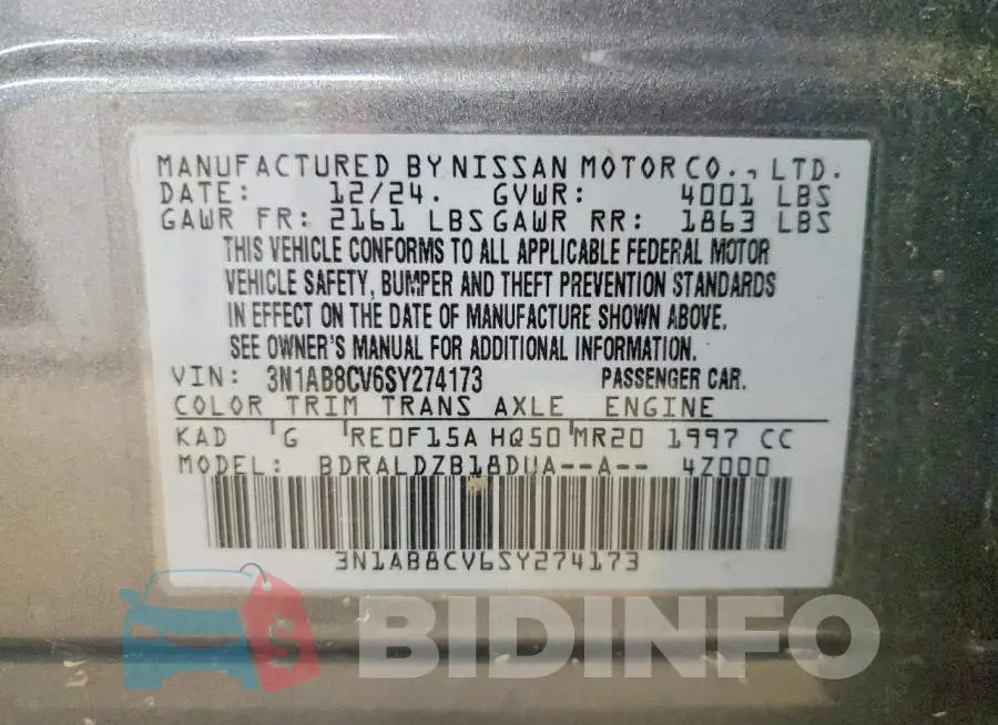 3N1AB8CV6SY274173 Photo# 12