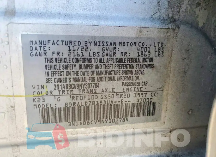 3N1AB8CV9NY307784 Photo# 13