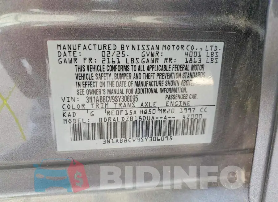 3N1AB8CV9SY306095 Photo# 12