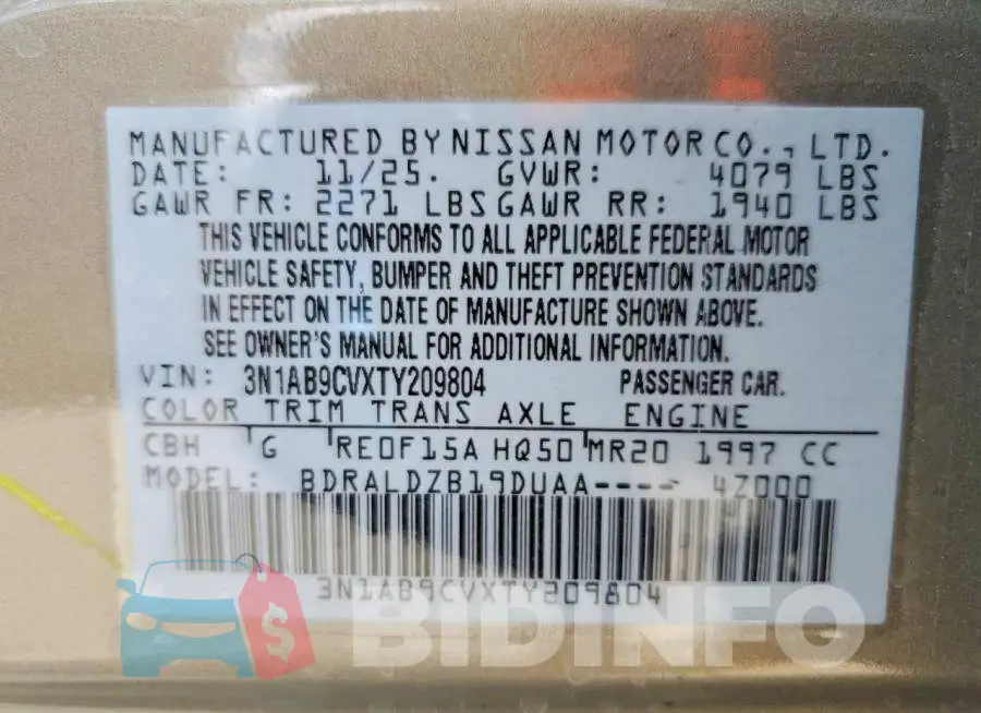 3N1AB9CVXTY209804 Photo# 12
