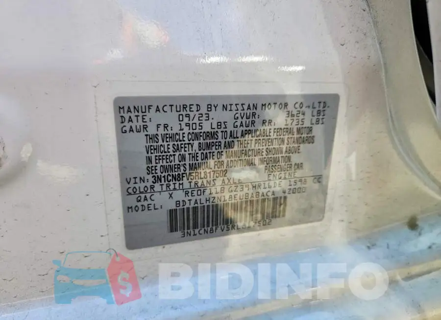 3N1CN8FV5RL817502 Photo# 12